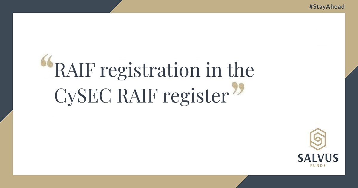 RAIF registration in the CySEC RAIF register