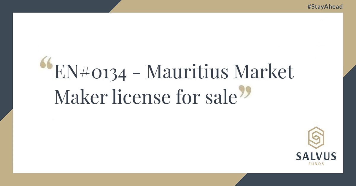 Mauritius Market Maker license for sale