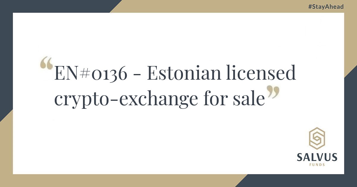 Estonian licensed crypto-exchange for sale
