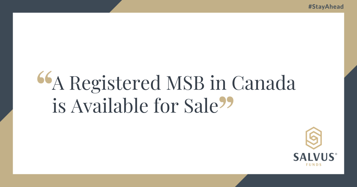 A portrait stating that a registered MSB in Canada is available for sale