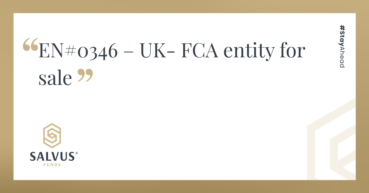UK FCA-regulated entity for sale