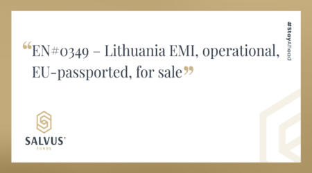 EN#0349 – Lithuania EMI, operational, EU-passported, for sale” with branded logo and #stayAheaddesign