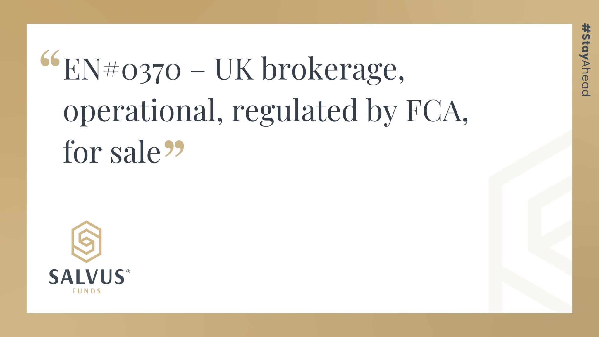 UK brokerage, operational, regulated by FCA, for sale