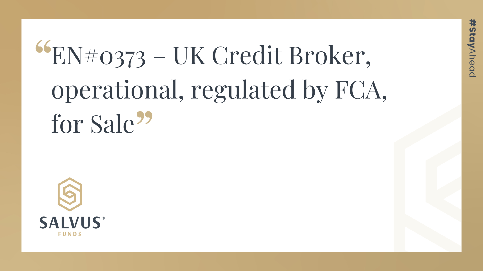 UK Credit Broker, operational, regulated by FCA, for Sale