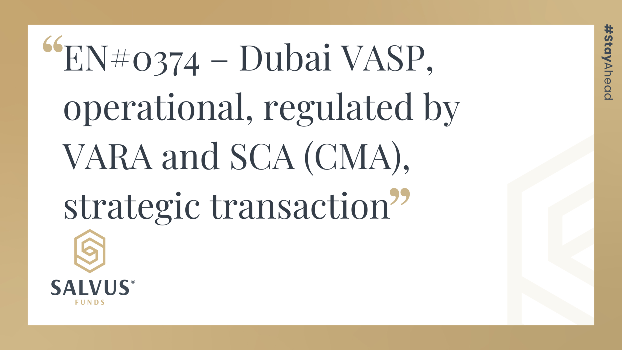 Dubai VASP VARA CMA