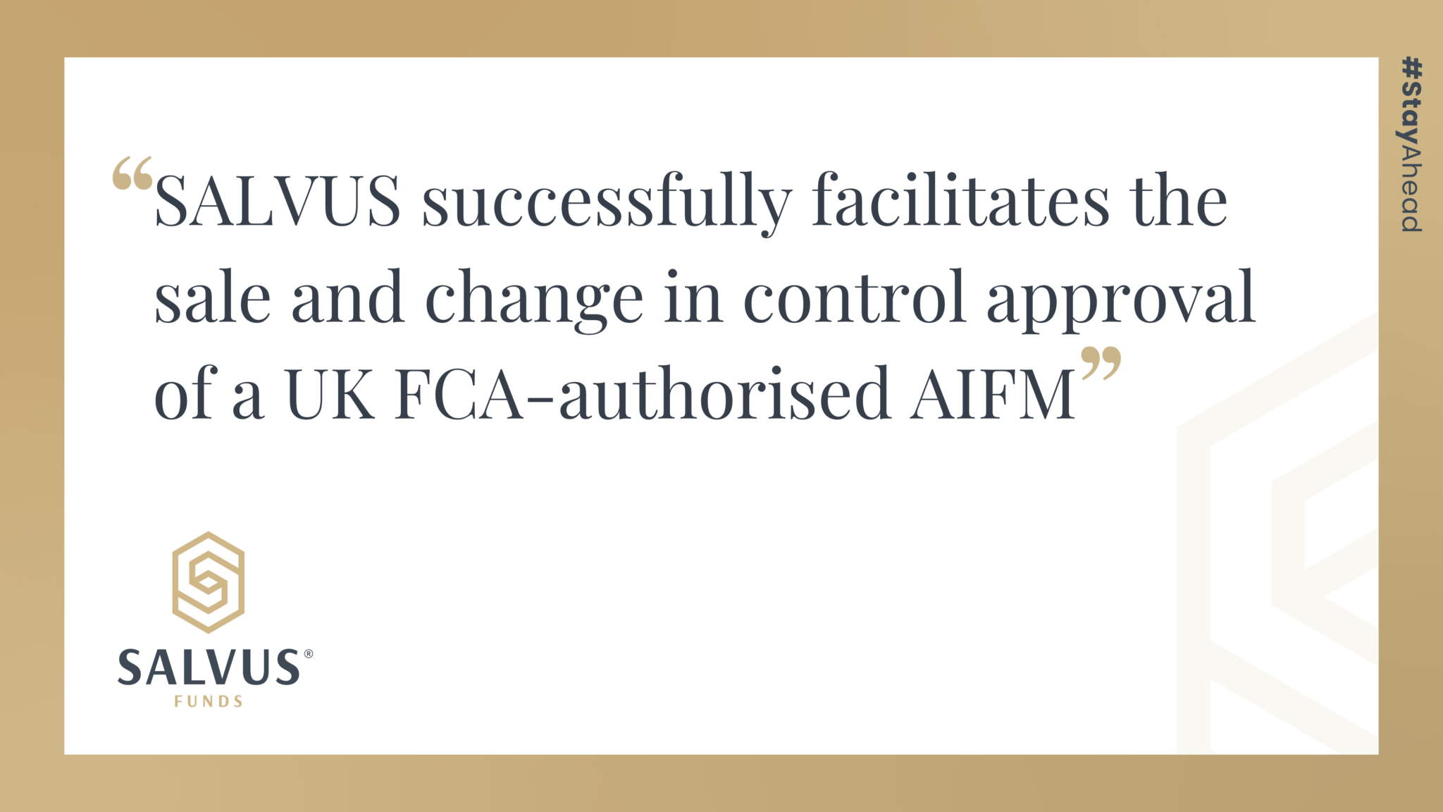 SALVUS successfully facilitates the sale and change in control approval of a UK FCA-authorised AIFM