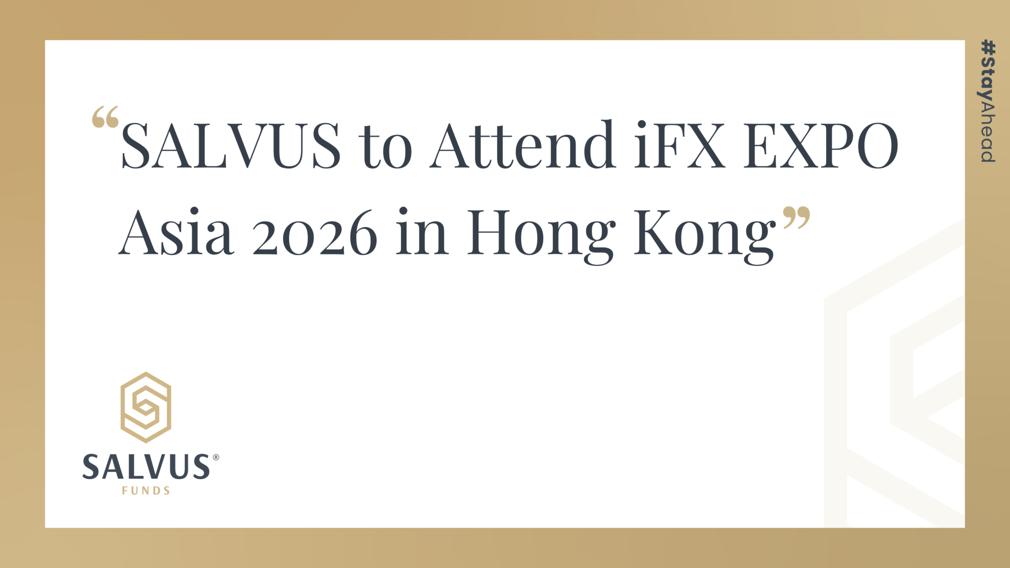SALVUS to attend iFX EXPO Asia 2026 in Hong Kong at Booth #35